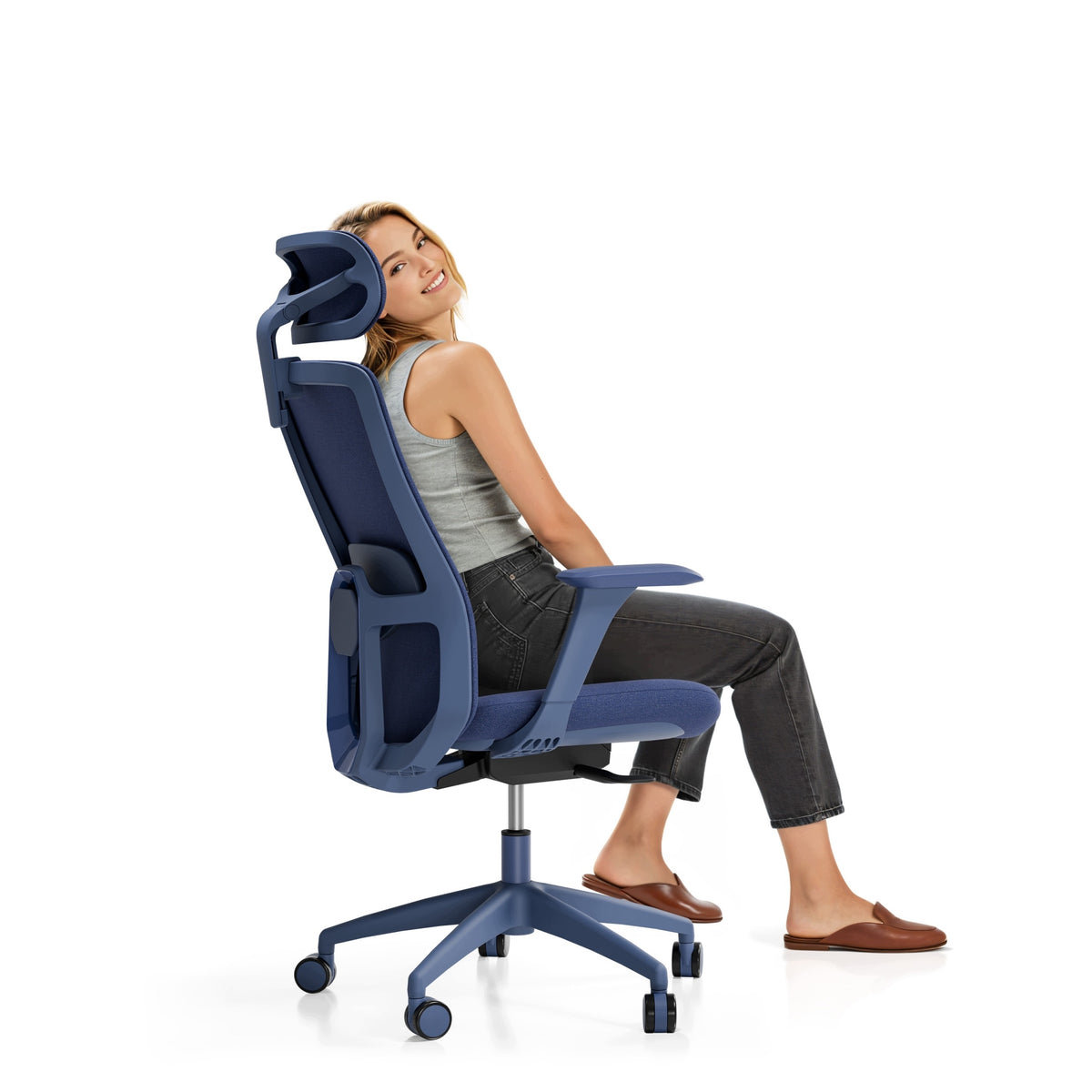 Ergonomic Office Chair Swivel Chair SitOne Blue