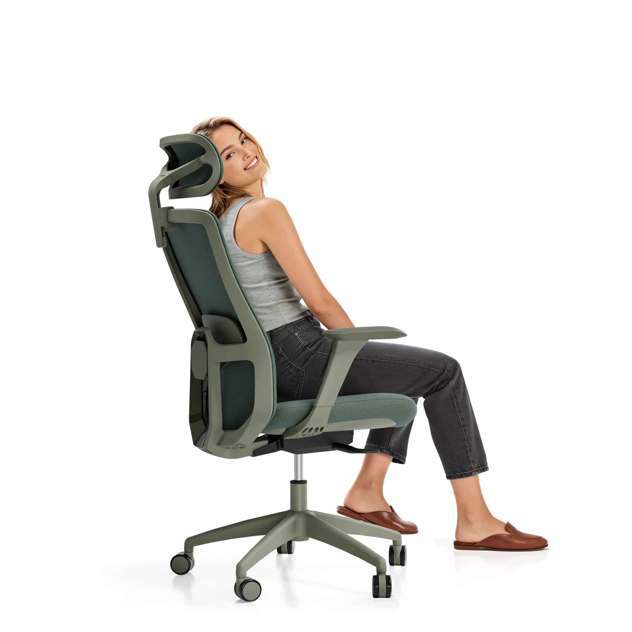 Ergonomic Office Chair Swivel Chair SitOne Green