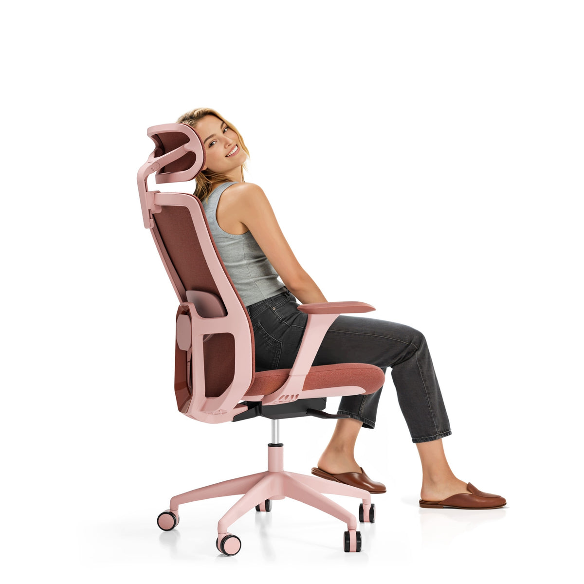Ergonomic Office Chair Swivel Chair SitOne Pink