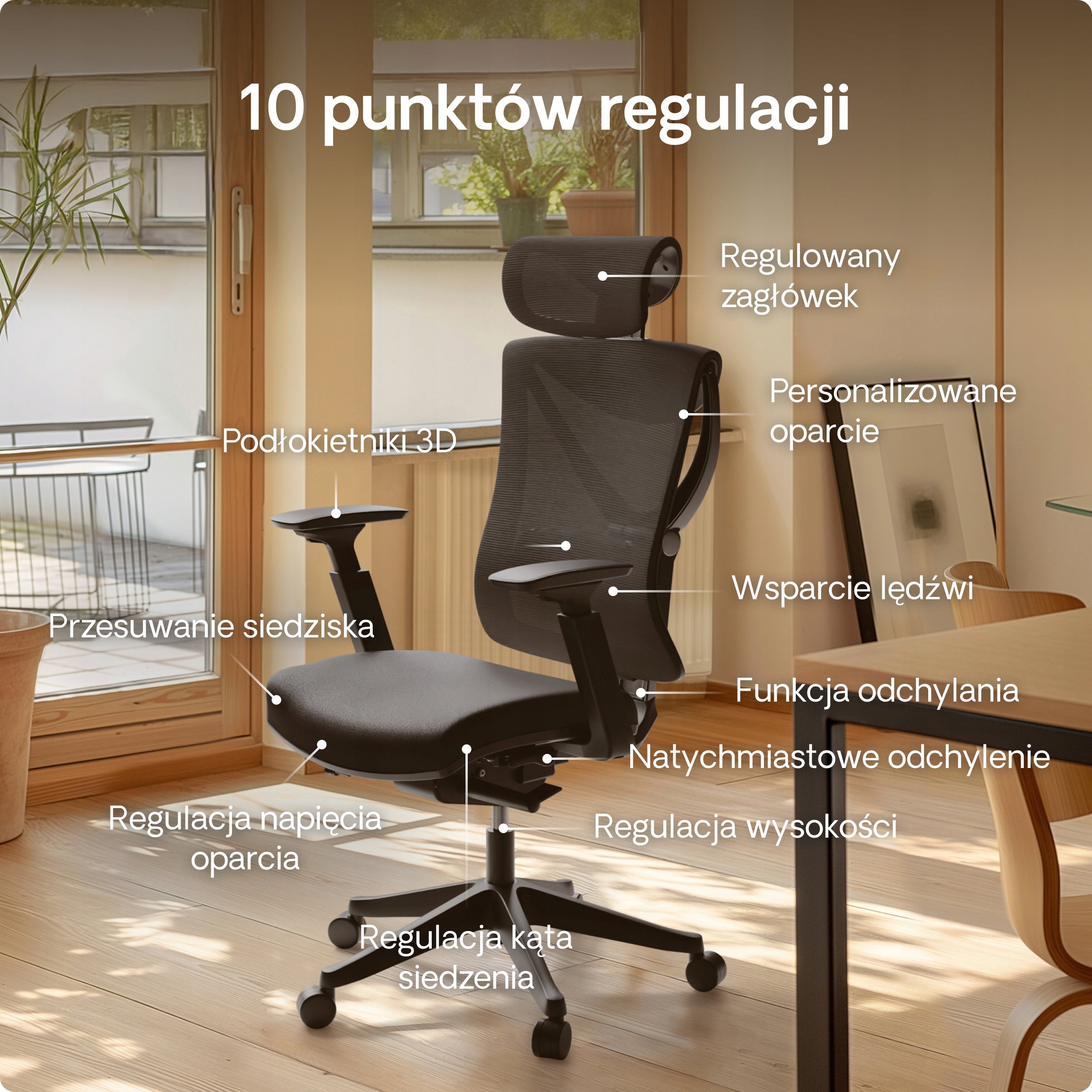 Ergonomic Office Chair Swivel Chair SitPro Black Medical device no