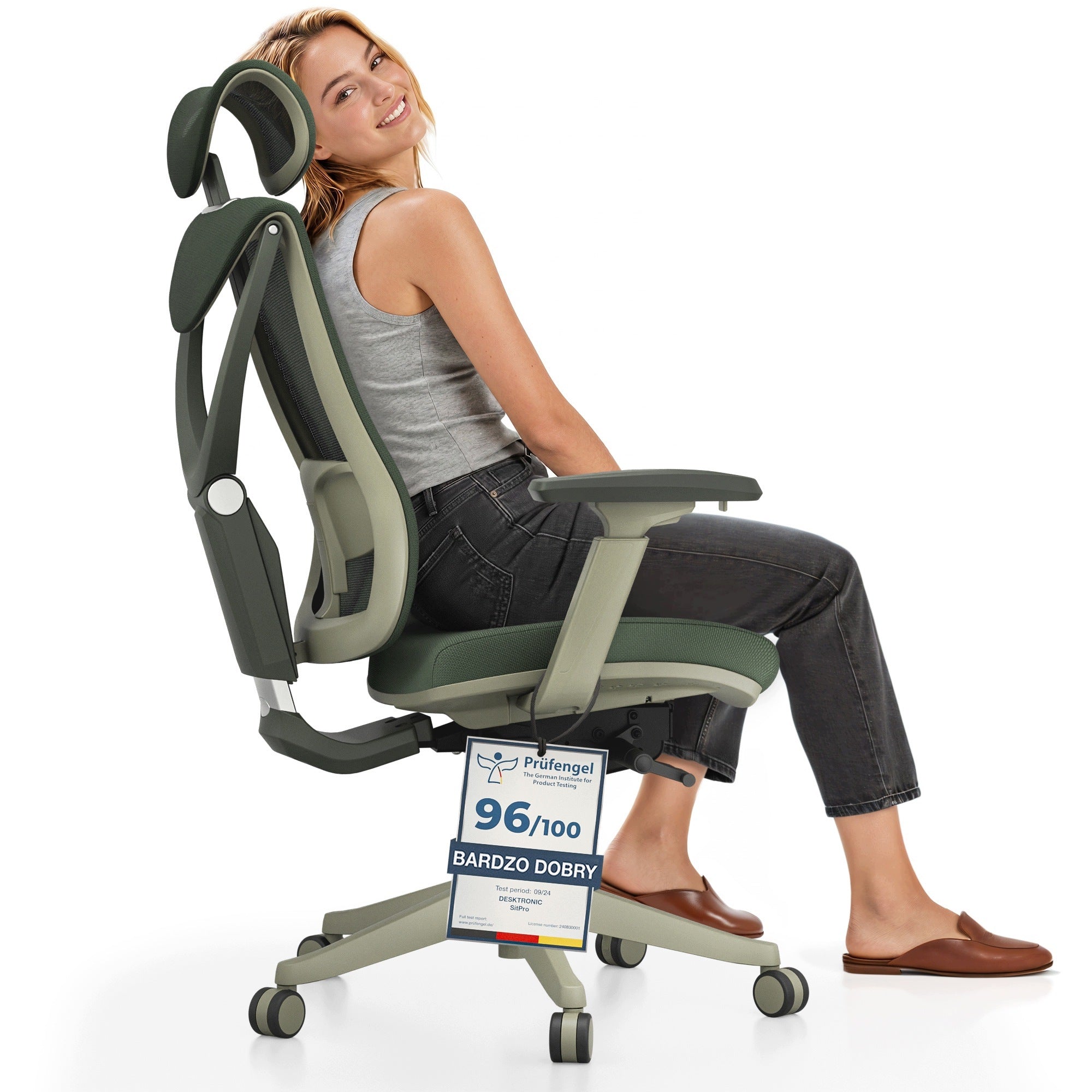 Ergonomic Office Chair Swivel Chair SitPro Green