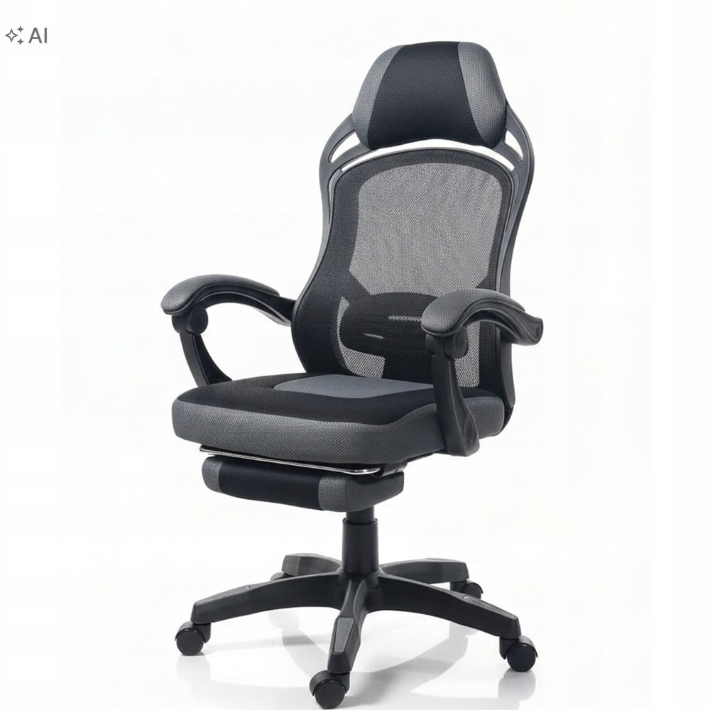 Ergonomic Office Chair Ventilated Mesh With Desk Footrest Black Manufacturer code z163
