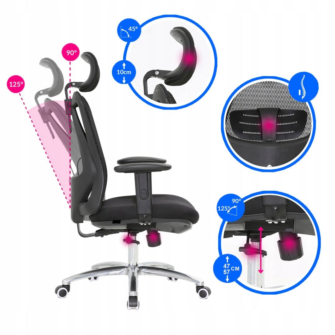 Ergonomic Office Chair up to 150kg LARGE ADJUSTMENT RANGE - MEETS HEALTH AND SAFETY STANDARDS EAN (GTIN) 5906438578027