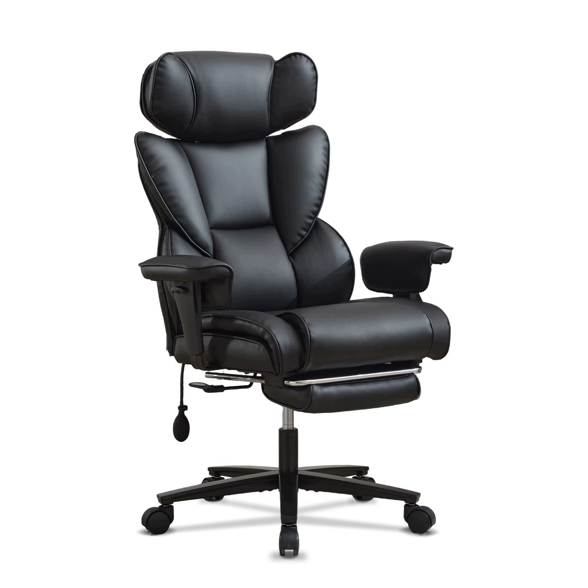 Ergonomic Office Chair with Footrest PU Leather Reclining Gaming Chair