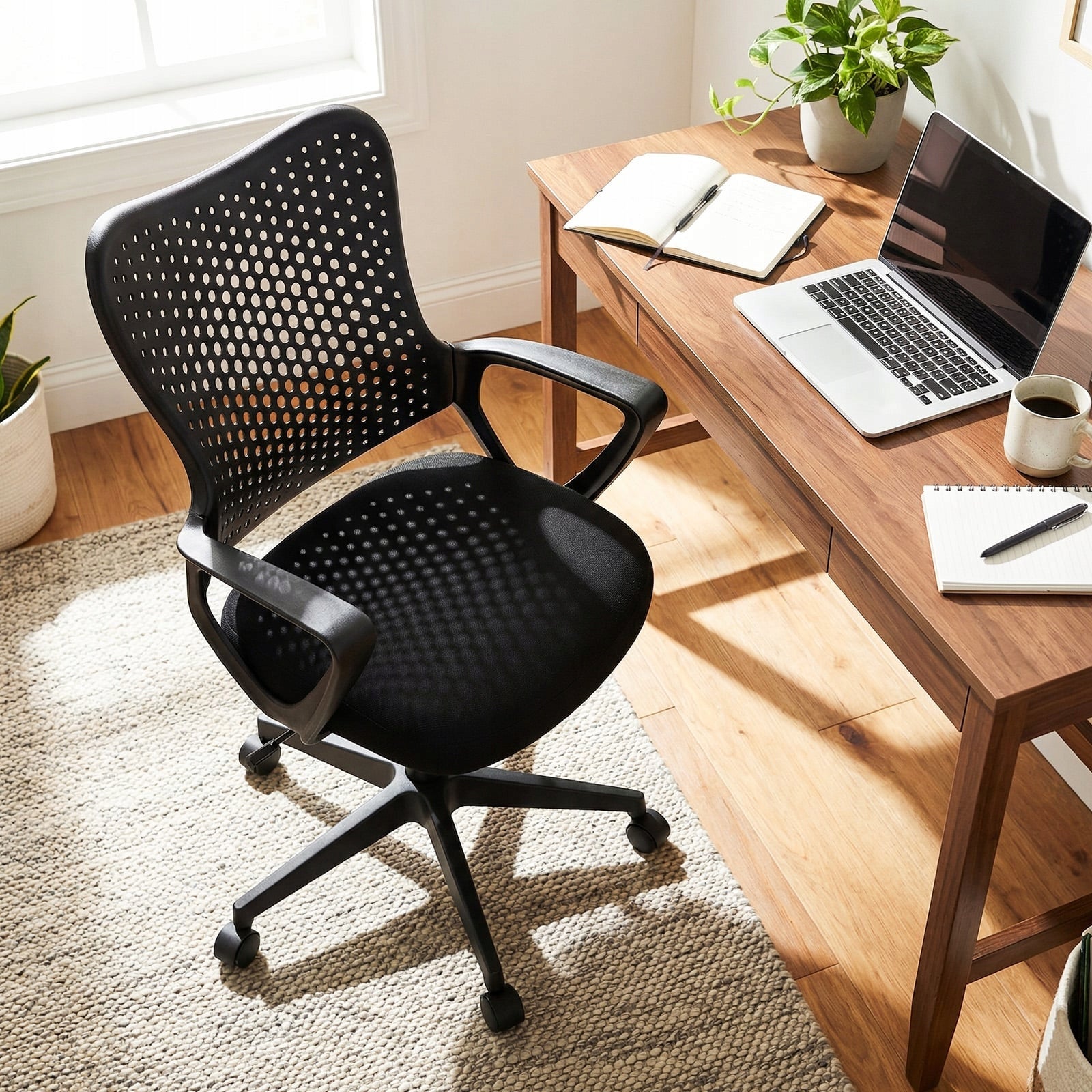 Ergonomic Office Chair with Mesh Backrest Black Chair Brand Costway