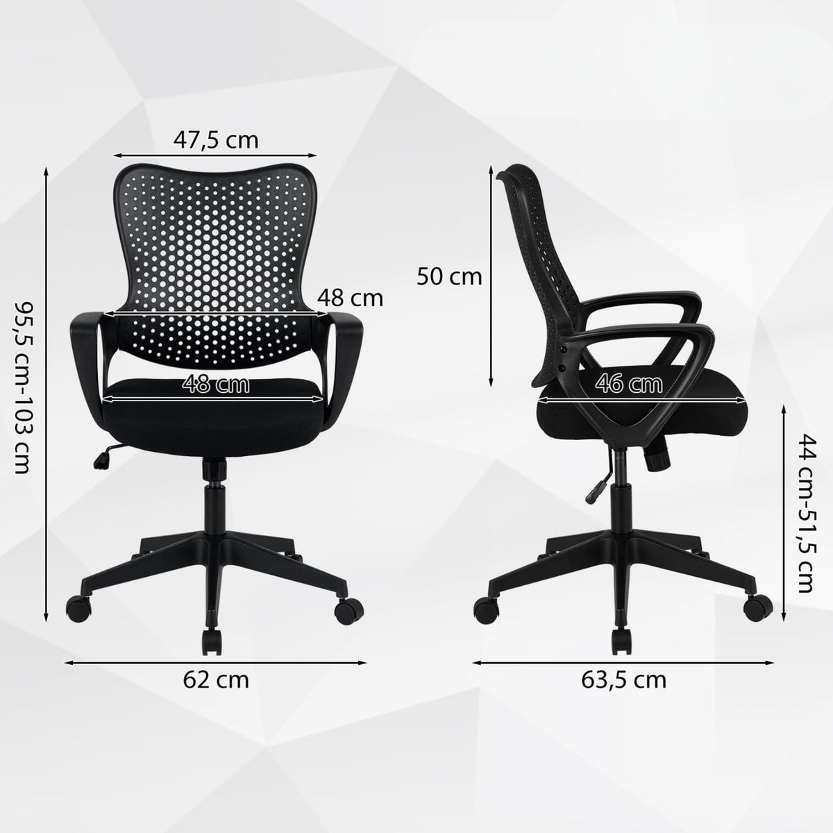 Ergonomic Office Chair with Mesh Backrest Black Chair Medical device no