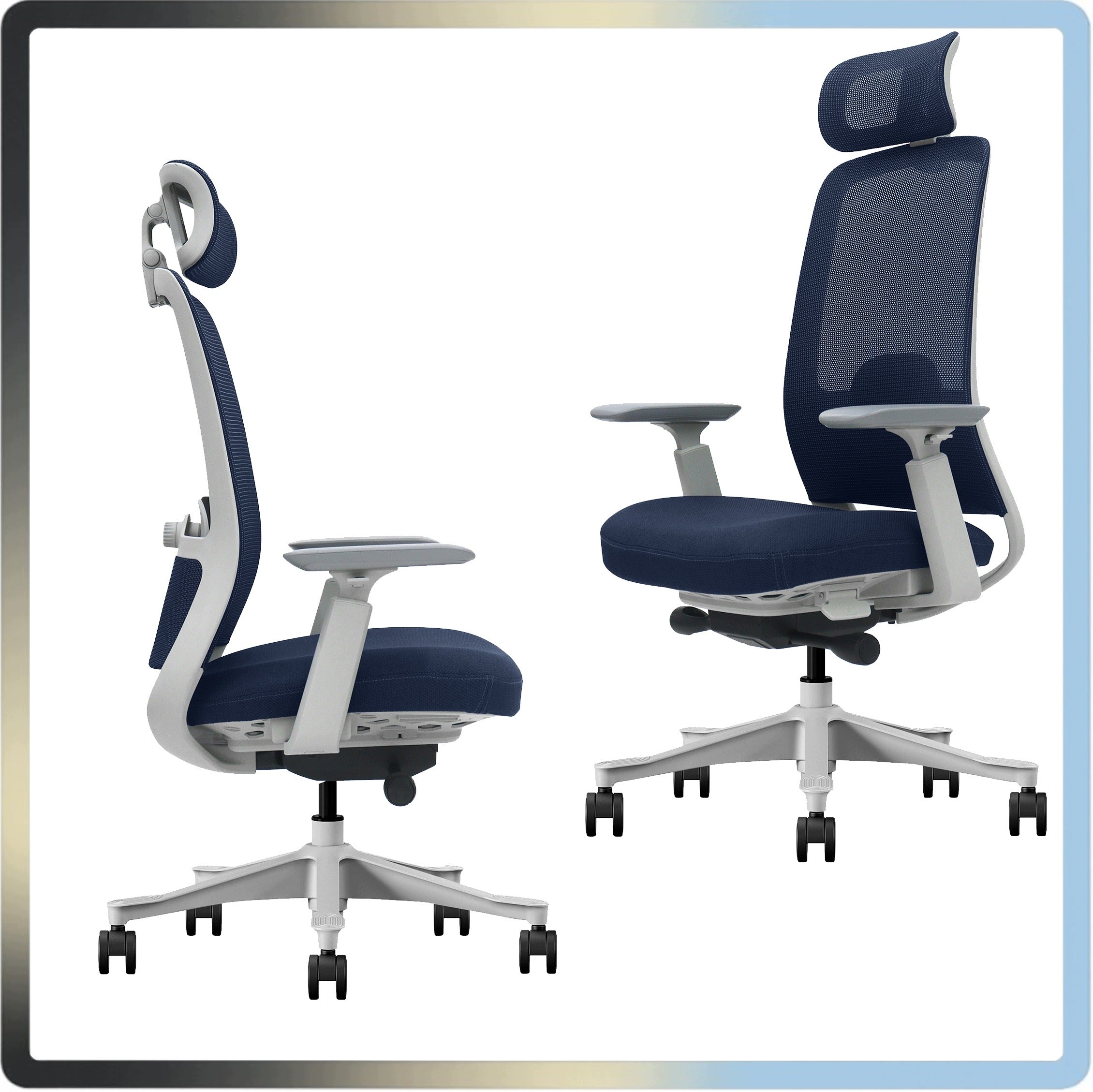Ergonomic Office Gaming Chair Rotating 3D Adjustable V3 Premium Grey Medical device no