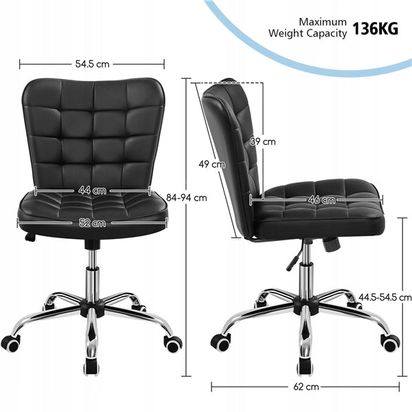 Ergonomic Swivel Chair, Adjustable Height, Wheels, Black Medical device no