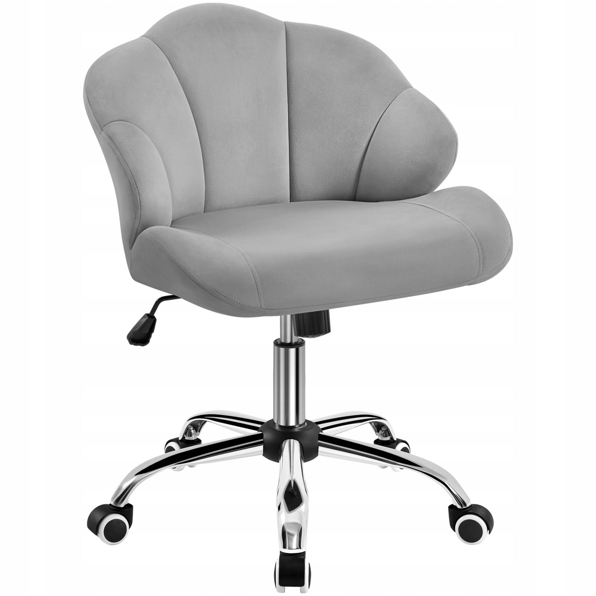Ergonomic Swivel Chair, Adjustable Height, Wheels, Grey