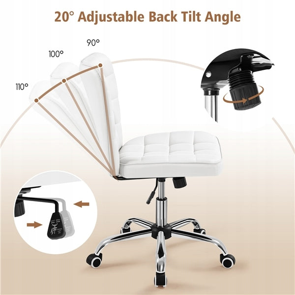 Ergonomic Swivel Chair, Adjustable Height, Wheels, White Medical device no