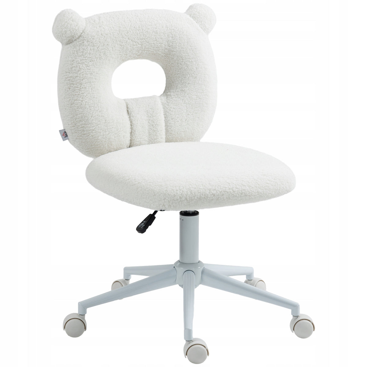 Ergonomic Teddy Vlies Office Chair with Height Adjustment, White