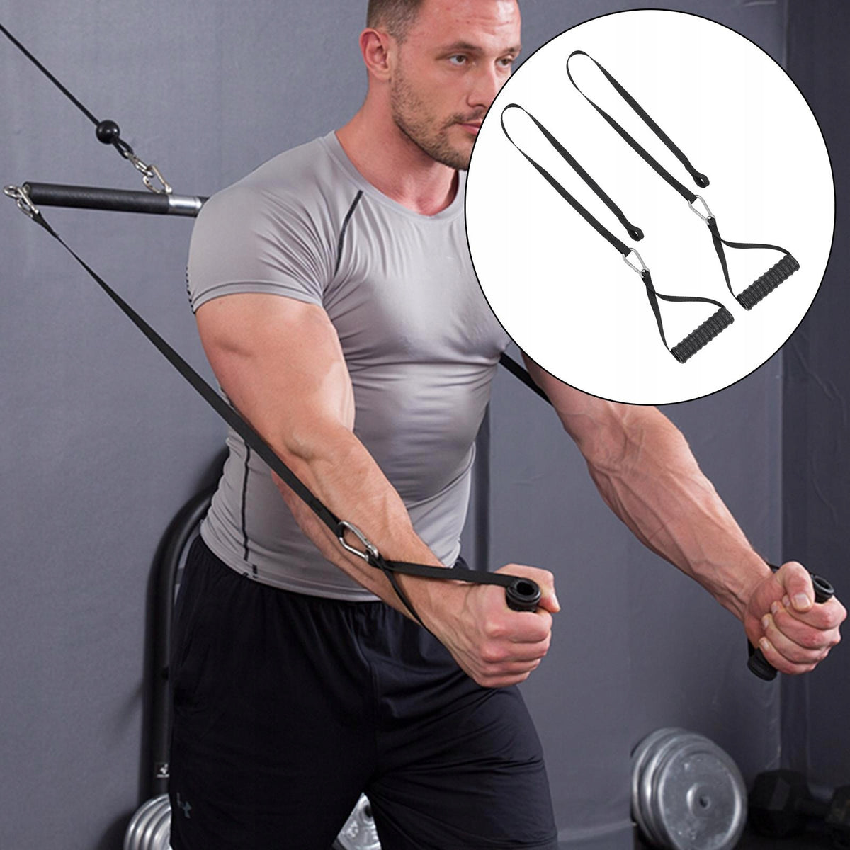 Ergonomic Tricep Rope Pull Down Exercise Bands Heavy Duty Exercise Machine Color multicolor