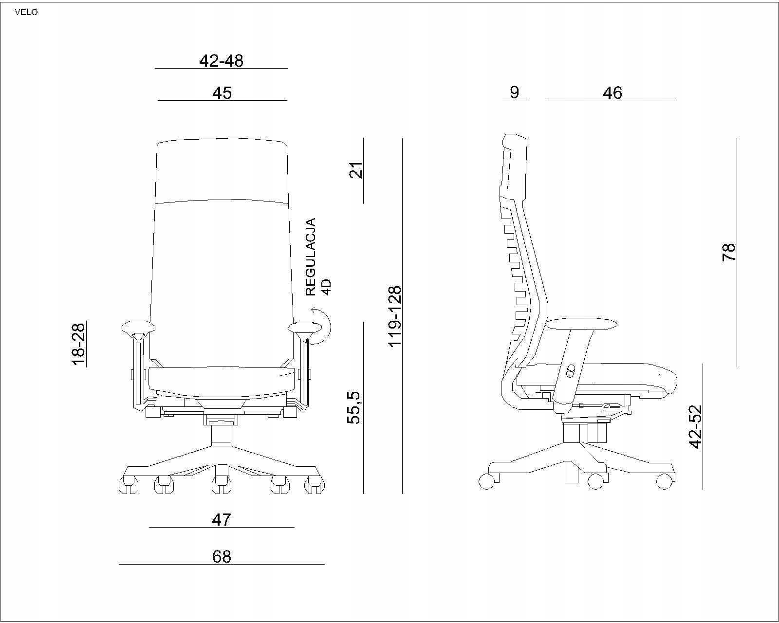 Ergonomic Velo COCOA high backrest Brand Unique