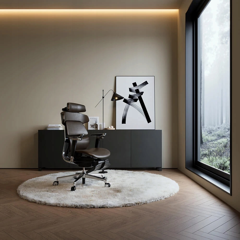 Ergonomic armchair Scorpio brown genuine leather lumbar support EAN (GTIN) 5906970570640