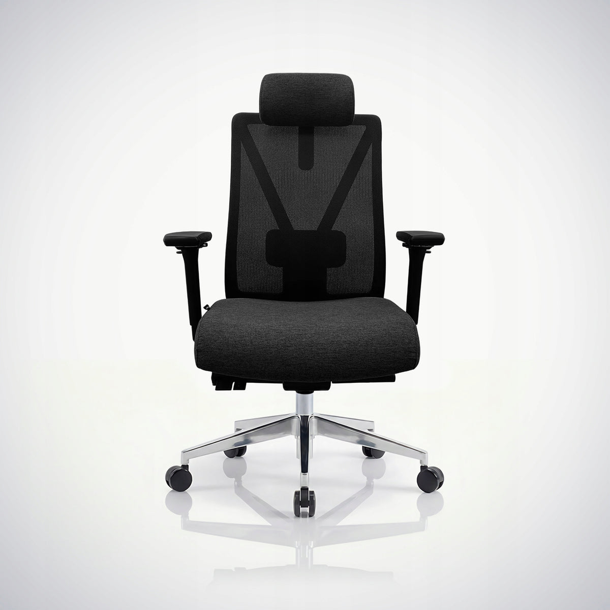Ergonomic black office chair with VECTOR mesh Brand Jan Nowak