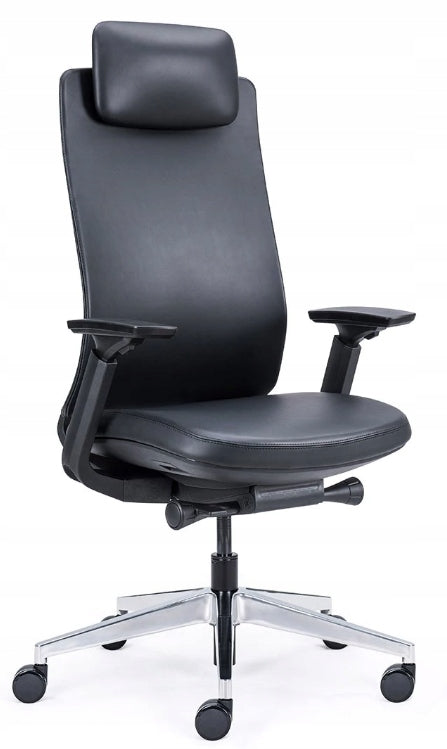 Ergonomic chair CORIUM leather office swivel with synchrony