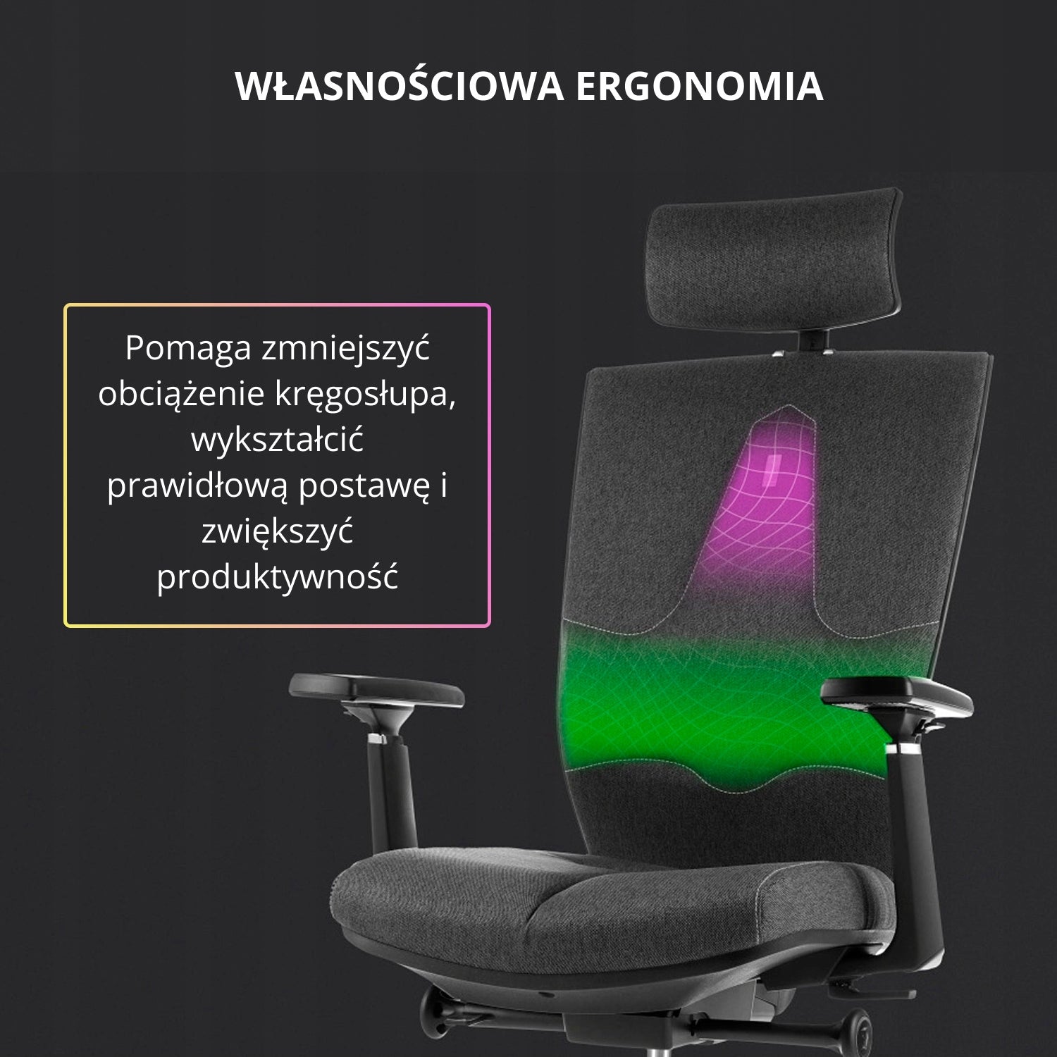 Ergonomic chair Kulik System Space Cosmic Grey - support for the spine Medical device no