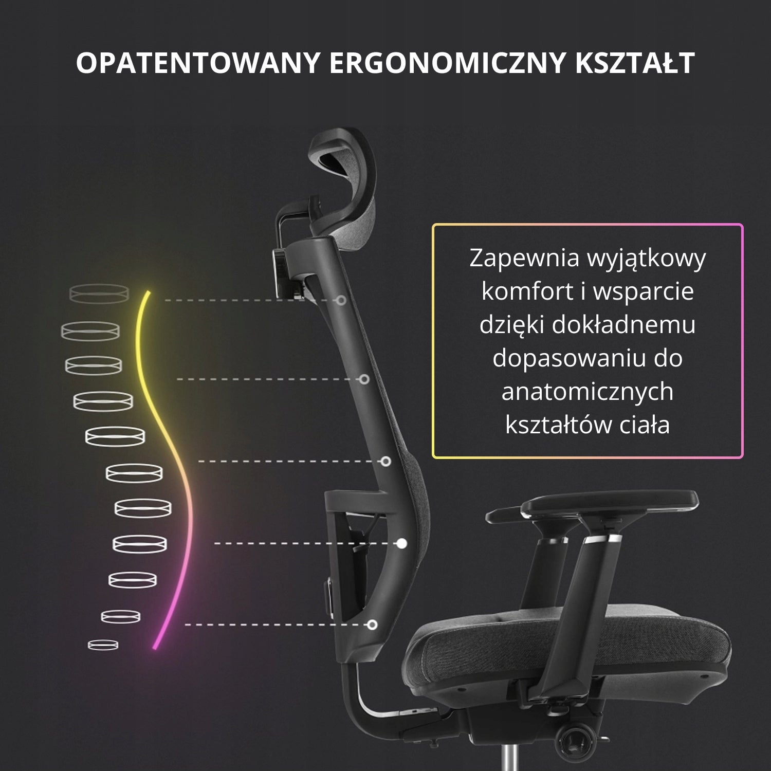 Ergonomic chair Kulik System Space Cosmic Grey - support for the spine Packaging status original