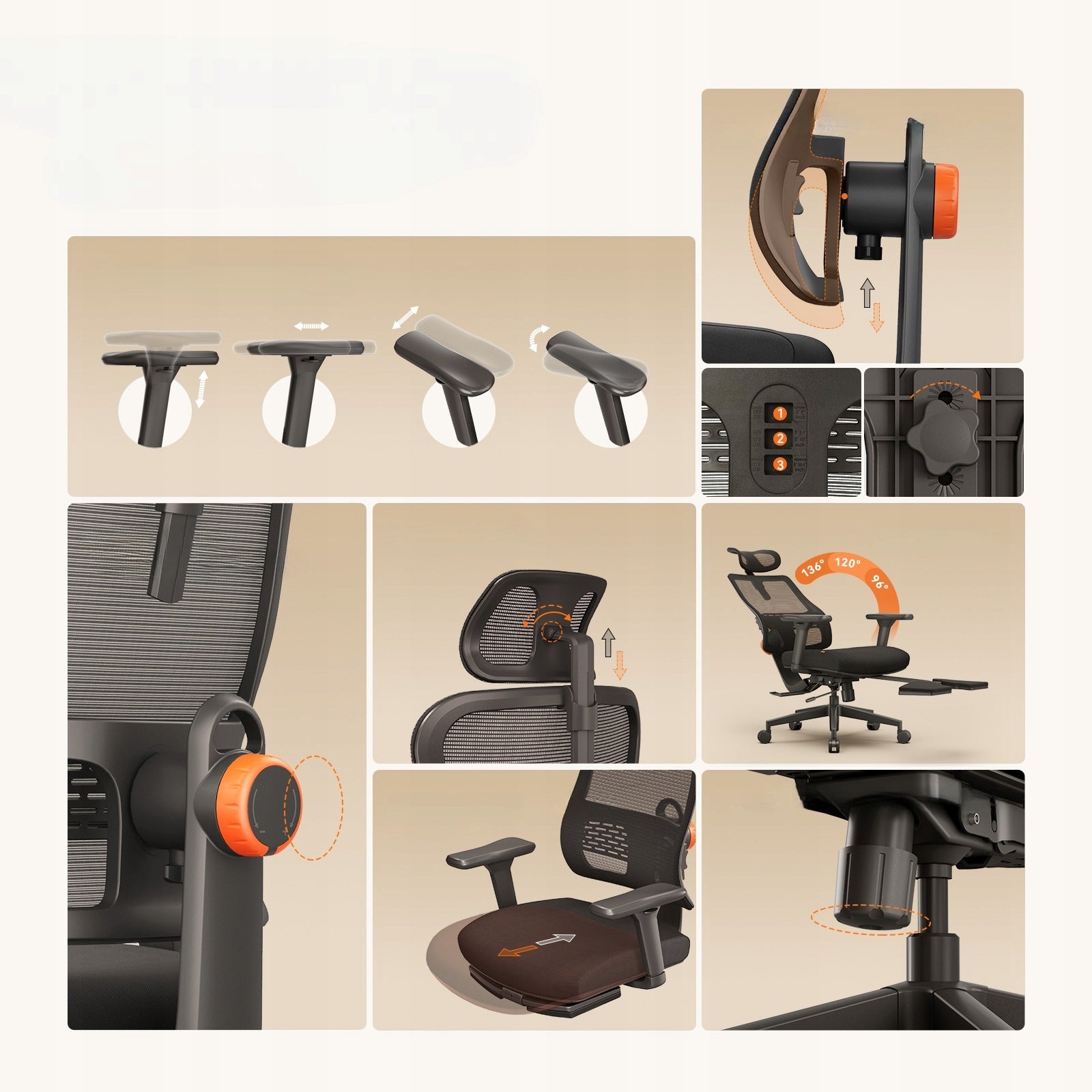 Ergonomic chair Newtral Magic H-BP with footrest automatic support Packaging status original