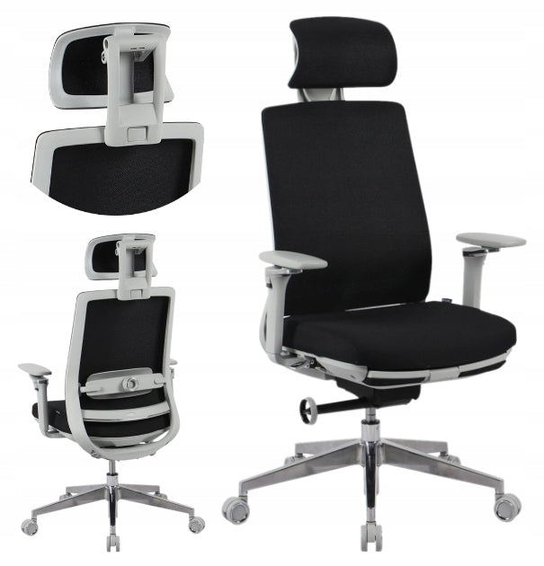 Ergonomic chair Twist black with footrest home office