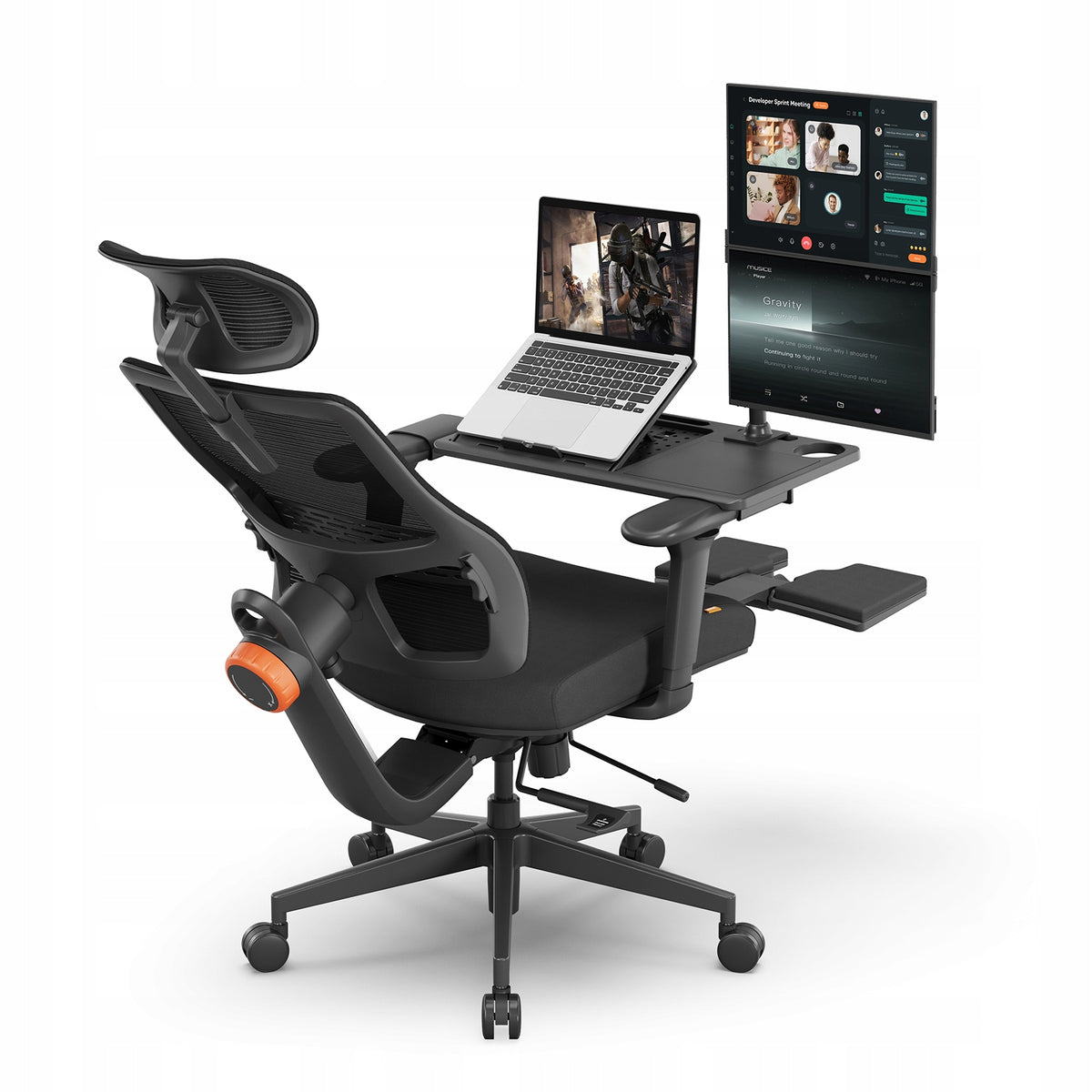 Ergonomic chair set Newtral MAGICH-BP footrest+LAPD work table Packaging status original