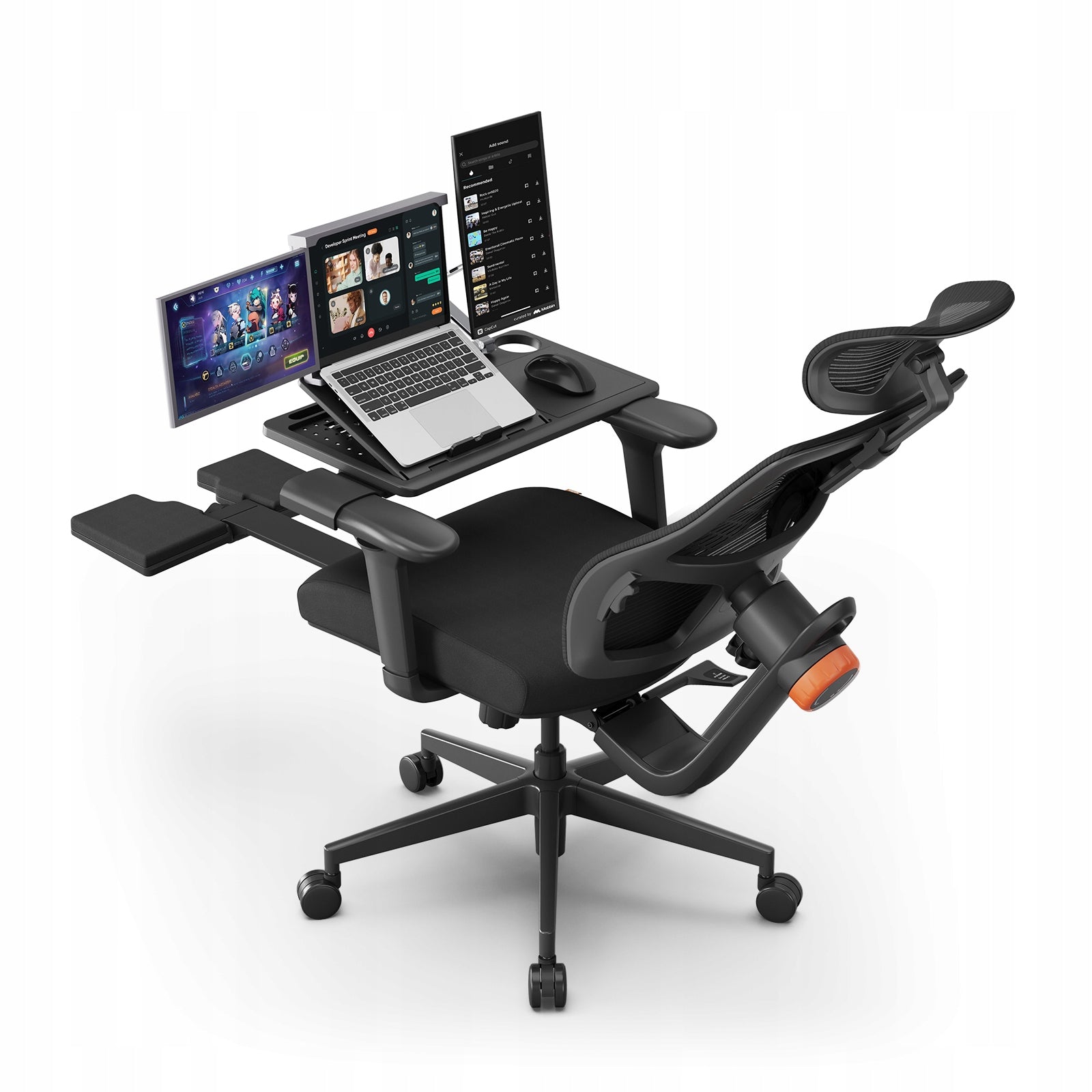 Ergonomic chair set Newtral MAGICH-BP footrest+LAPD work table