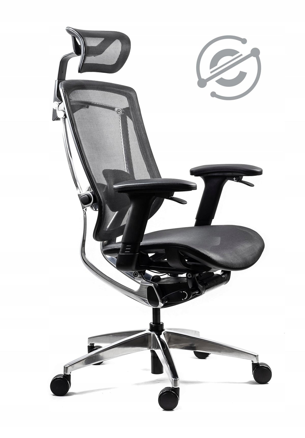 Ergonomic chair with full adjustment ERGOSTELLAR Black, meets health and safety requirements
