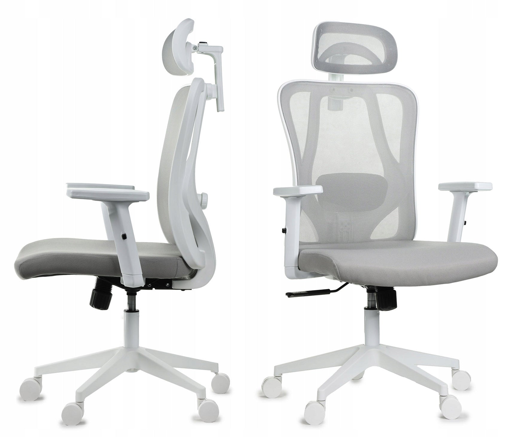 Ergonomic grey white office chair FXB002 adjustable health and safety armrests