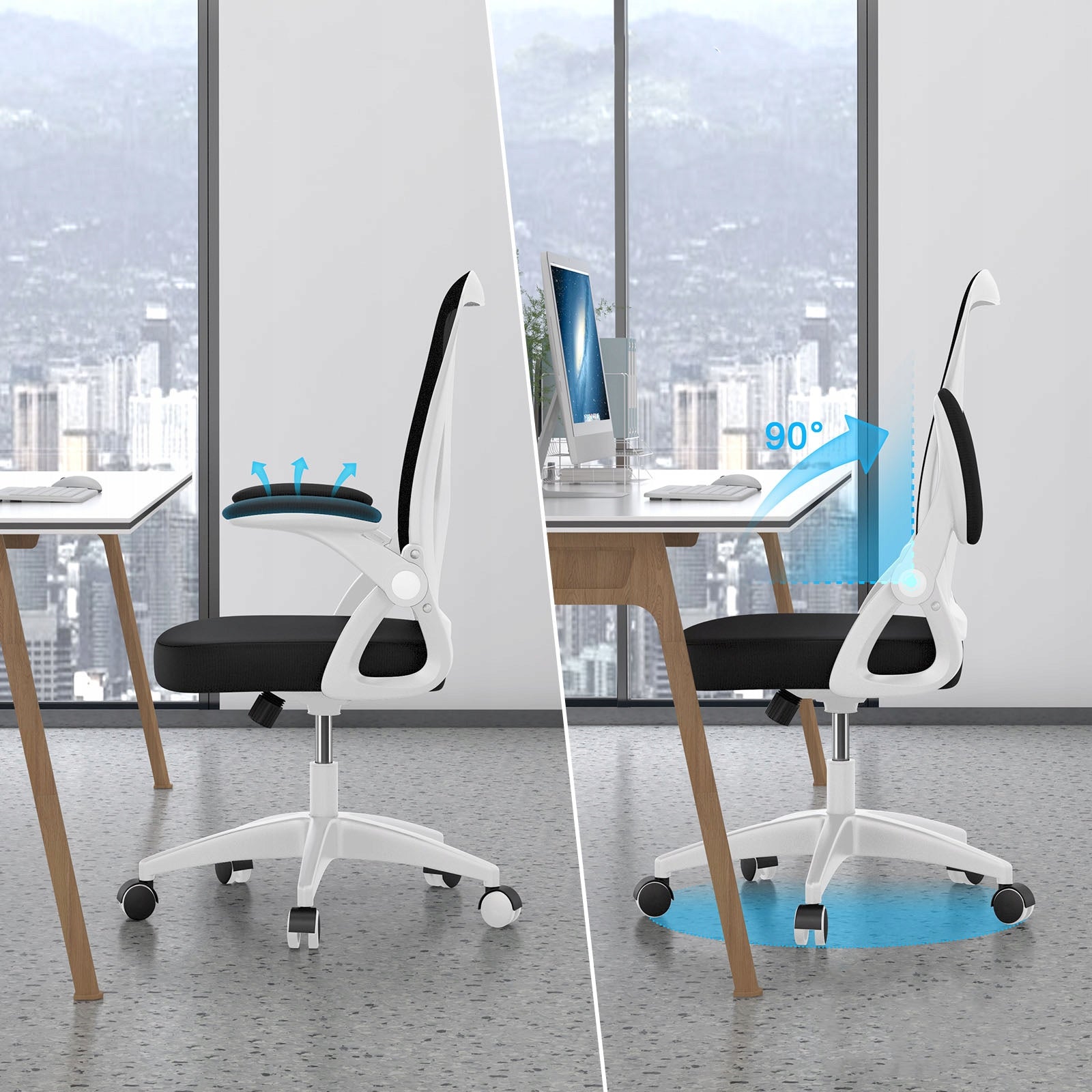 Ergonomic mesh swivel chair with adjustable support Manufacturer code X24F00K224