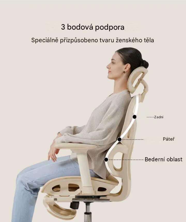 Ergonomic office chair BS5W-M2, mesh, apricot Furniture depth 50 cm