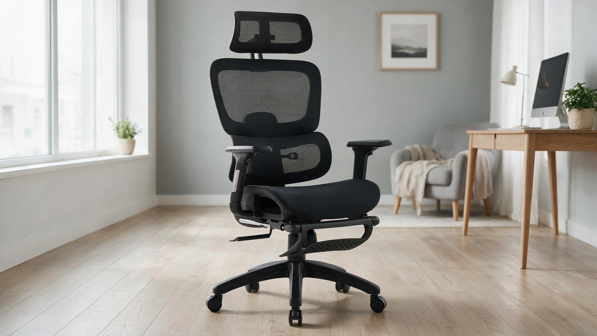 Ergonomic office chair DELAGEAR M Pro 750 mesh with footrest black Brand Delagear