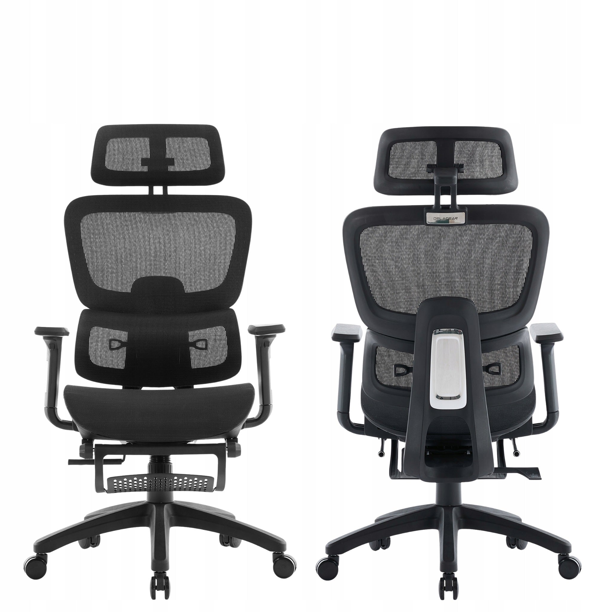 Ergonomic office chair DELAGEAR M Pro 750 mesh with footrest black Manufacturer code 5904261532469