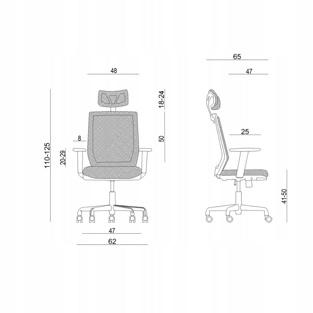 Ergonomic office chair ESTA black Furniture depth 62 cm