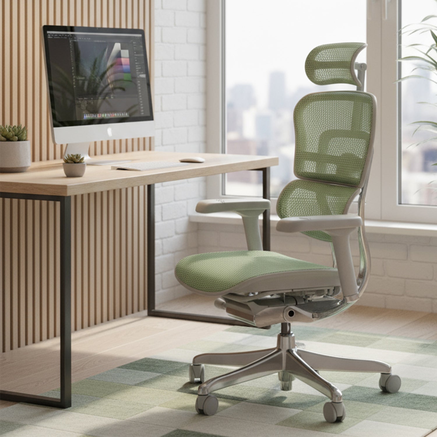 Ergonomic office chair GROPSOL Ergohuman 2 Elite ST GS Green Mesh Packaging status original