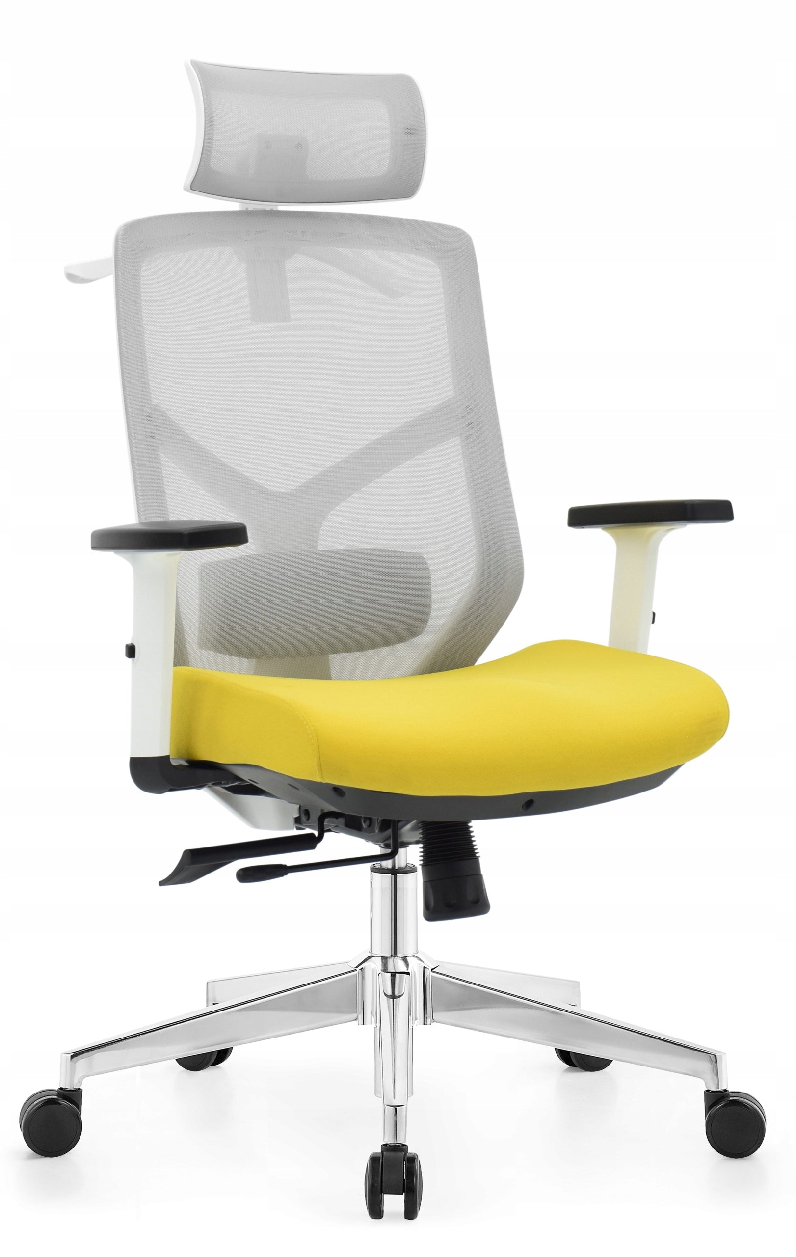 Ergonomic office chair Hell's Chair HC-1052 Plus Grey-yellow Fabric Manufacturer code 5907196011467