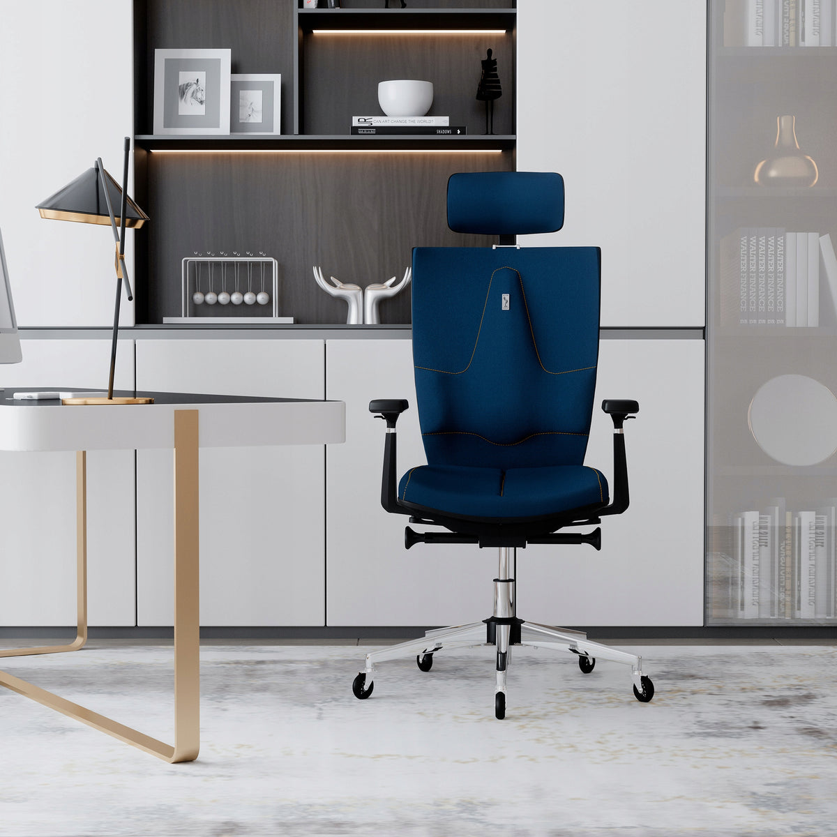 Ergonomic office chair Kulik System Space Blue - spine support Packaging status original
