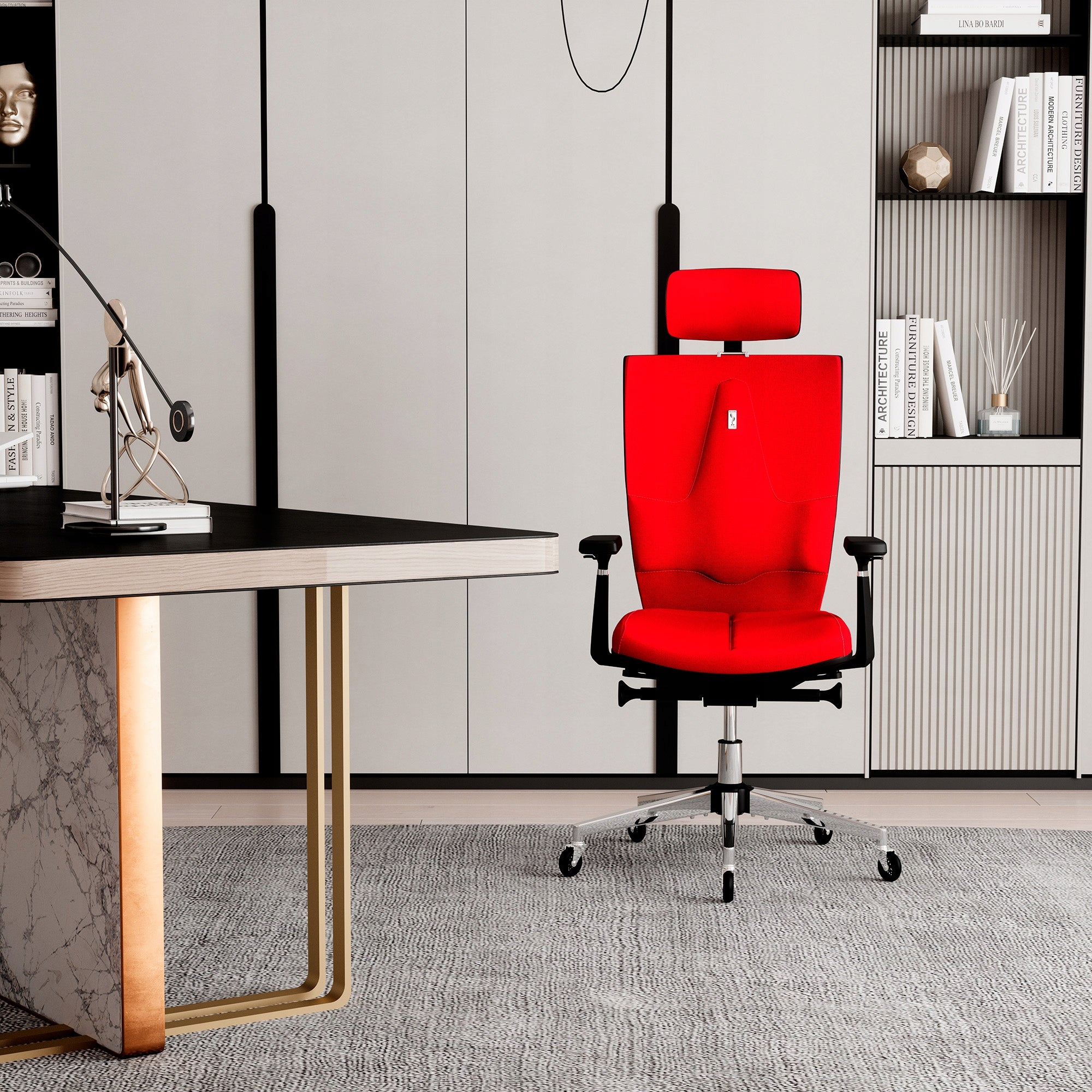 Ergonomic office chair Kulik System Space Fire Red - modern design Packaging status original
