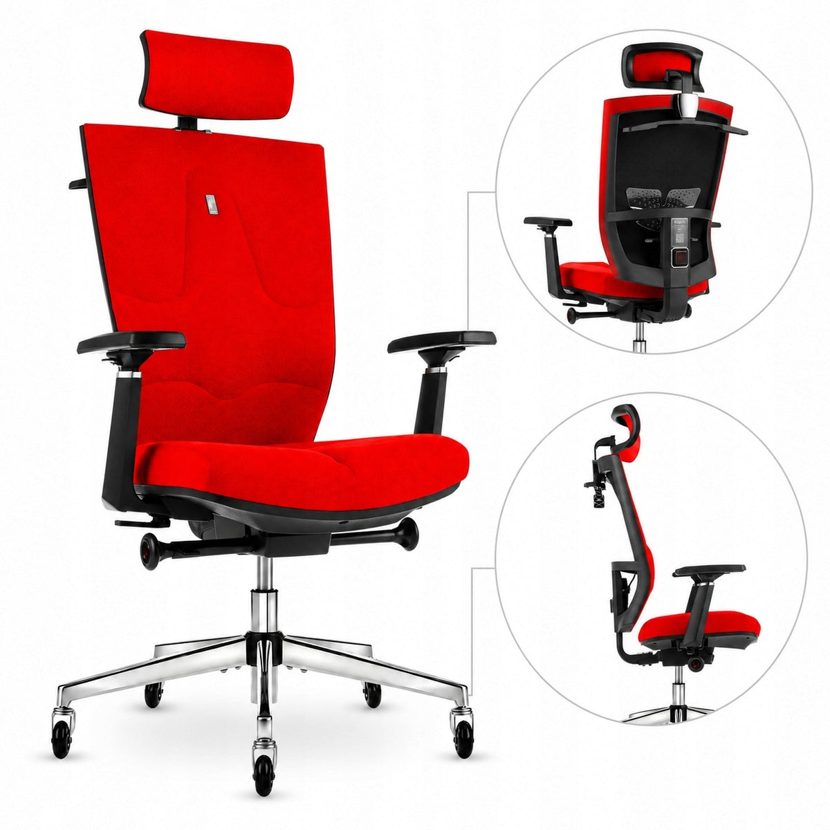 Ergonomic office chair Kulik System Space Fire Red - modern design