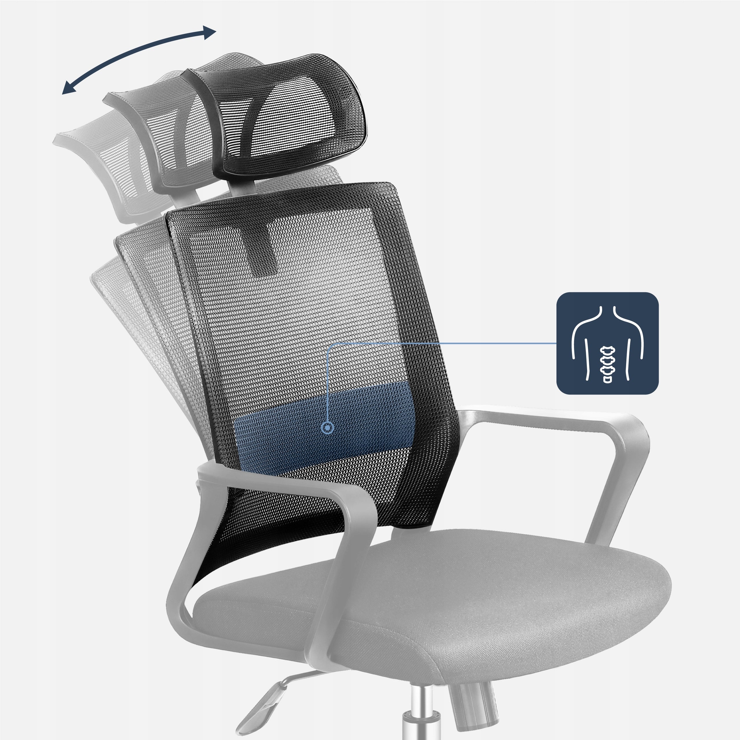 Ergonomic office chair MARK ADLER black swivel adjustable up to 130 kg Brand Markadler