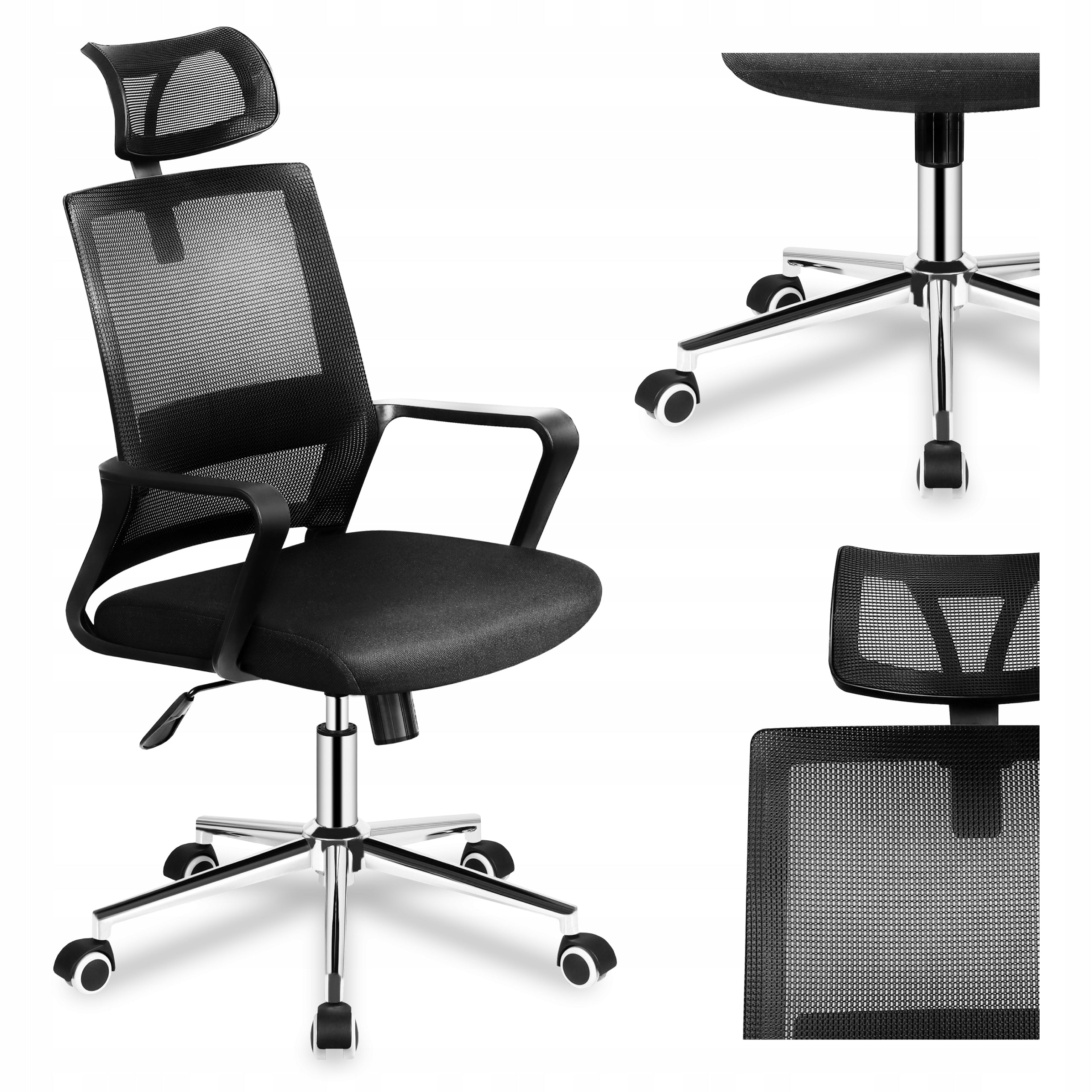 Ergonomic office chair MARK ADLER black swivel adjustable up to 130 kg