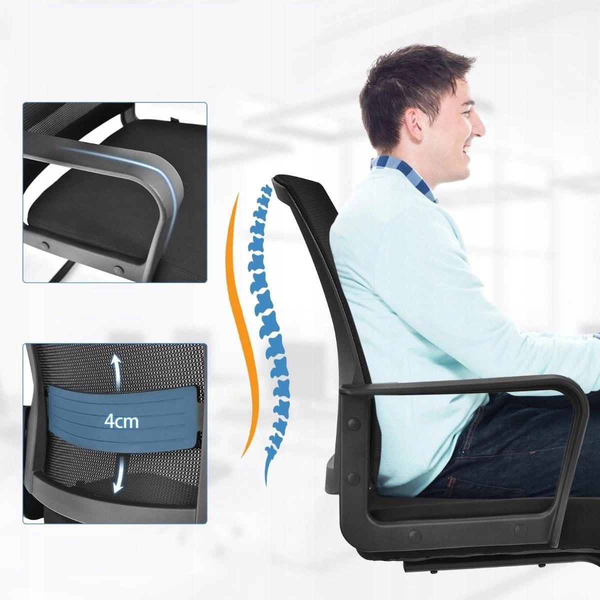 Ergonomic office chair on skids Conference chair Brand Costway
