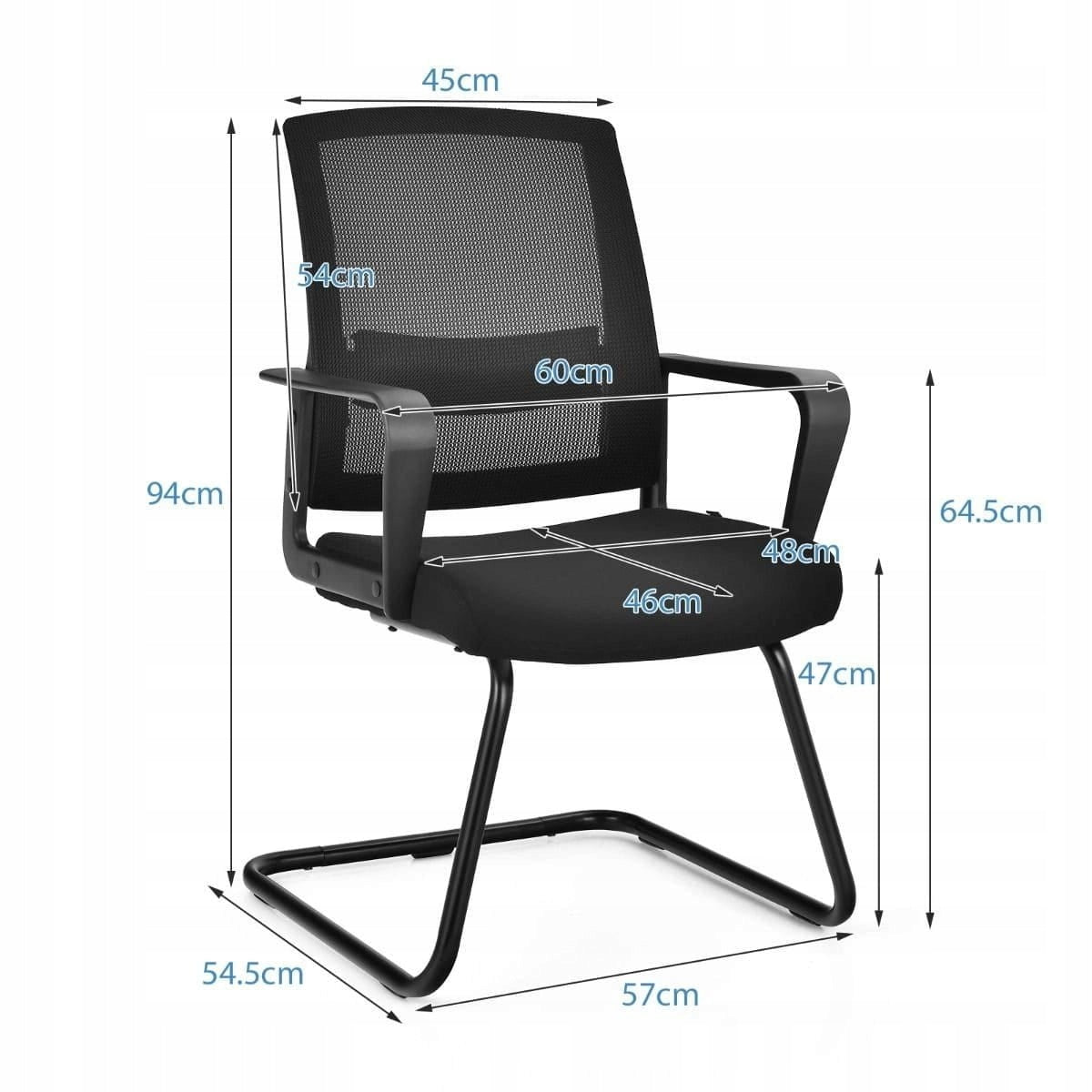 Ergonomic office chair on skids Conference chair Medical device no