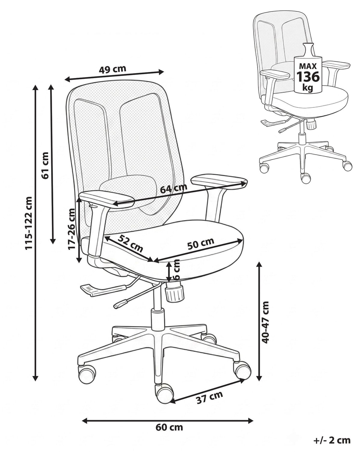 Ergonomic office chair with adjustable seat green Medical device no