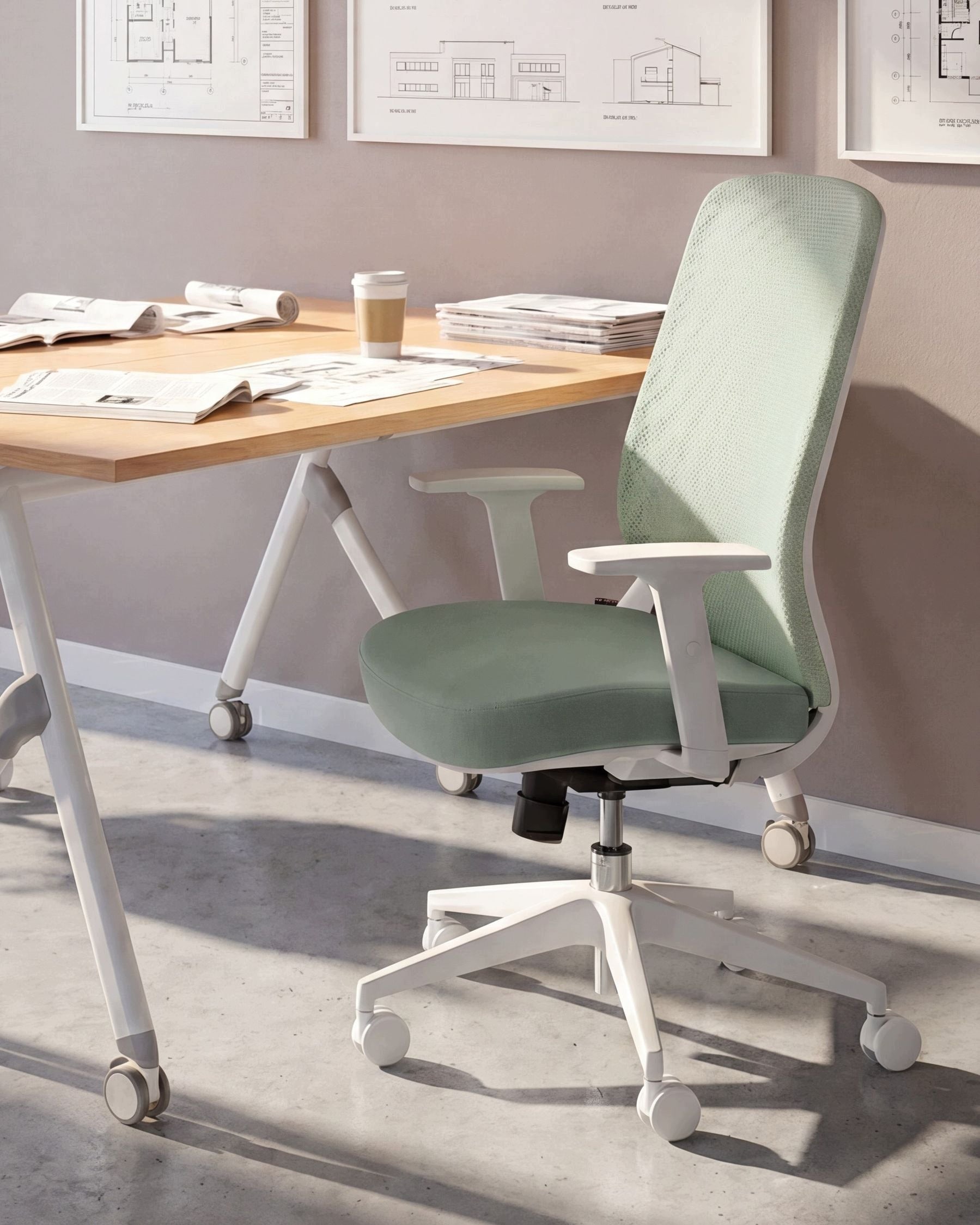 Ergonomic office chair with adjustable seat green Packaging status original