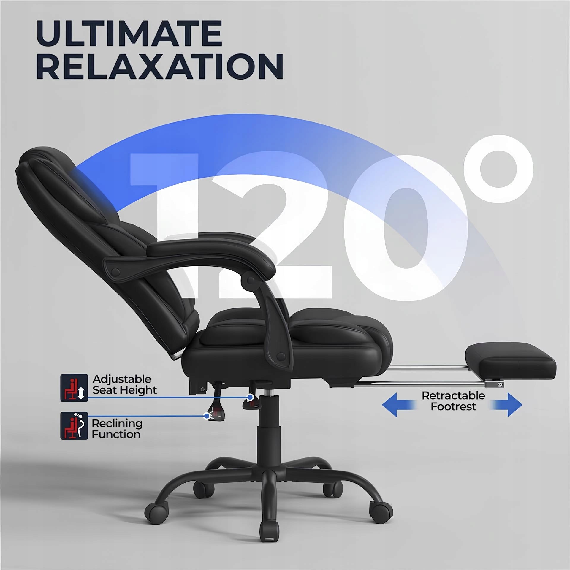 Ergonomic office chair with footrest and armrests Yaheetech Brand no brand