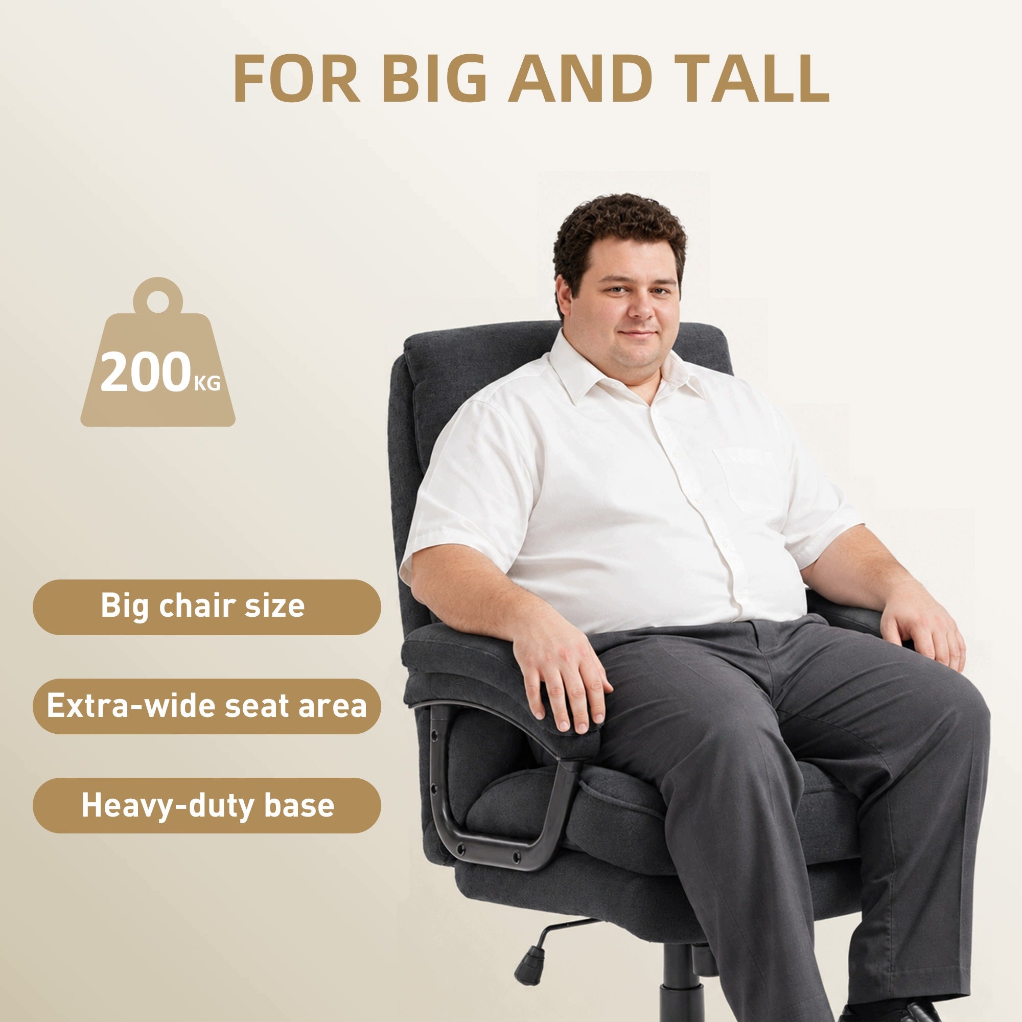 Ergonomic office chair with footrest with rocking function, black Packaging status original