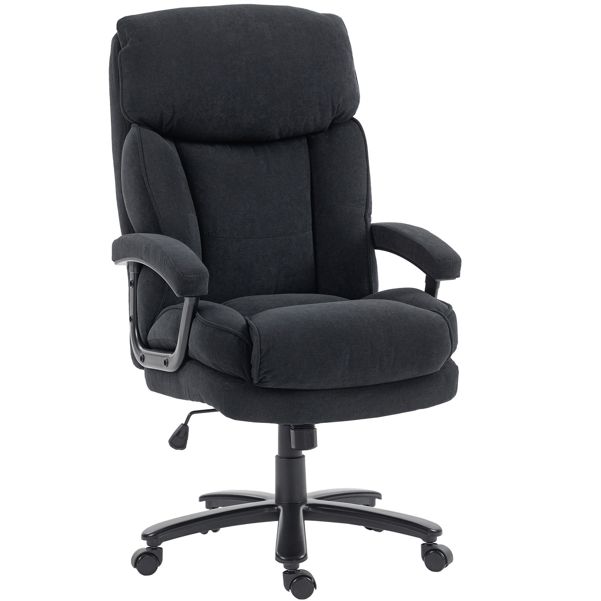 Ergonomic office chair with footrest with rocking function, black