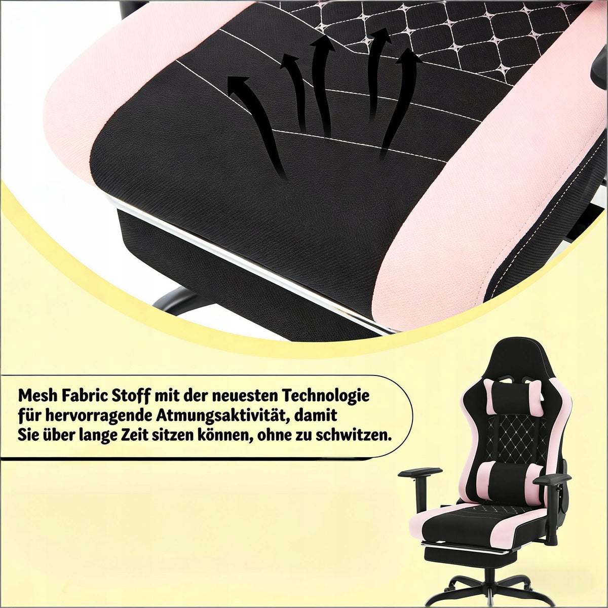 Ergonomic office chair with massage Black, pink Manufacturer code 9008918907429