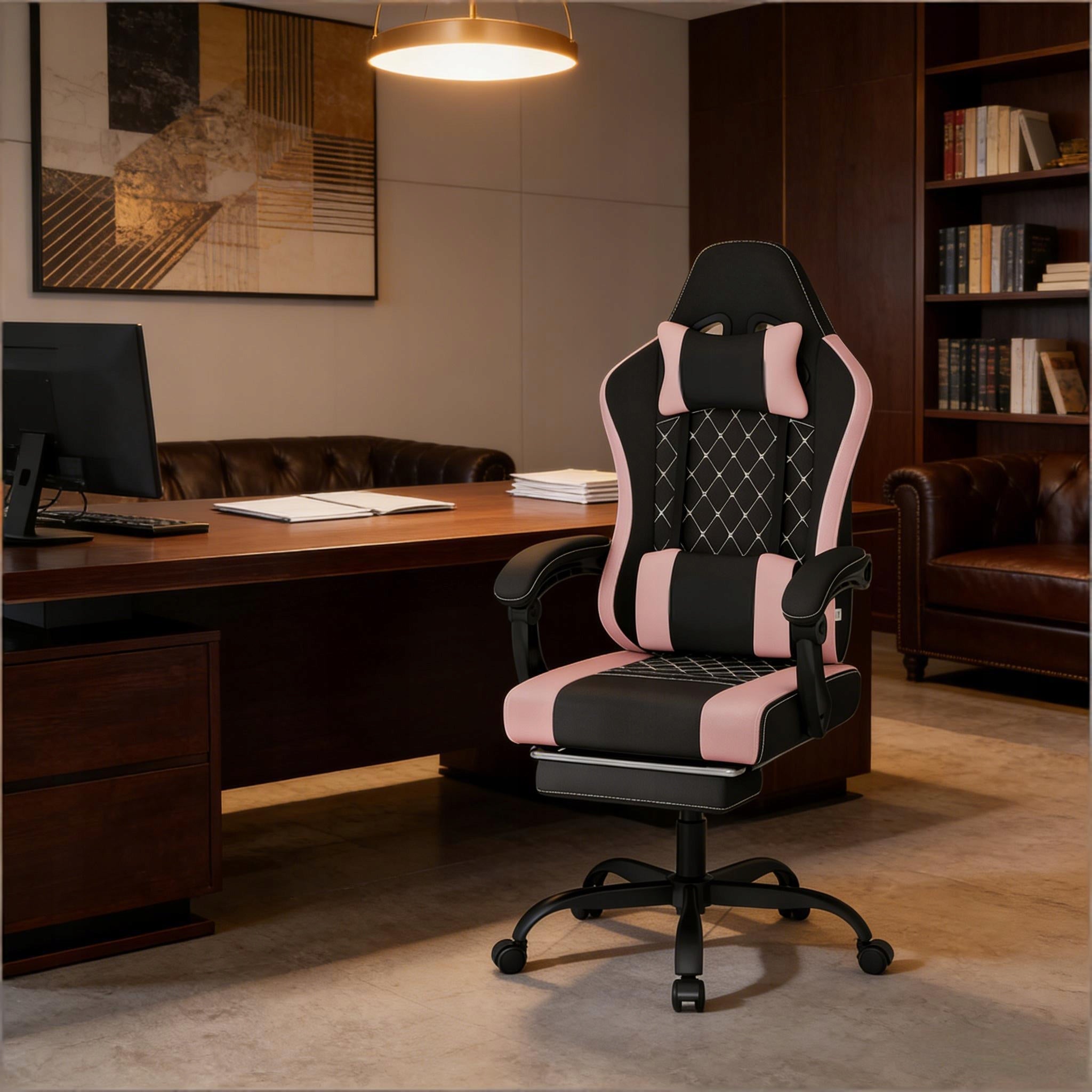 Ergonomic office chair with massage Black, pink Packaging status original