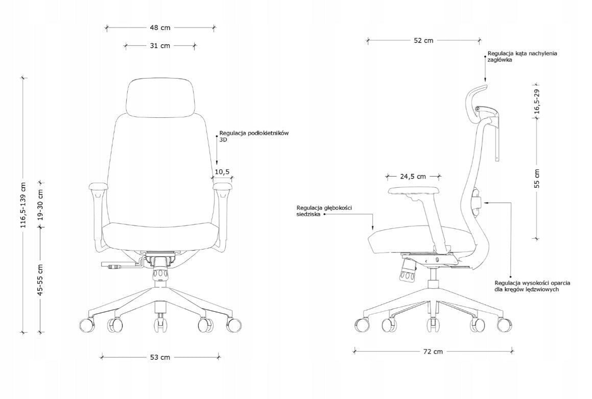 Ergonomic office swivel chair SONIC black – adjustable SYNCHRON 3D Manufacturer code 8125BG-HY3050-1